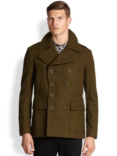 Burberry pea coat men's sale